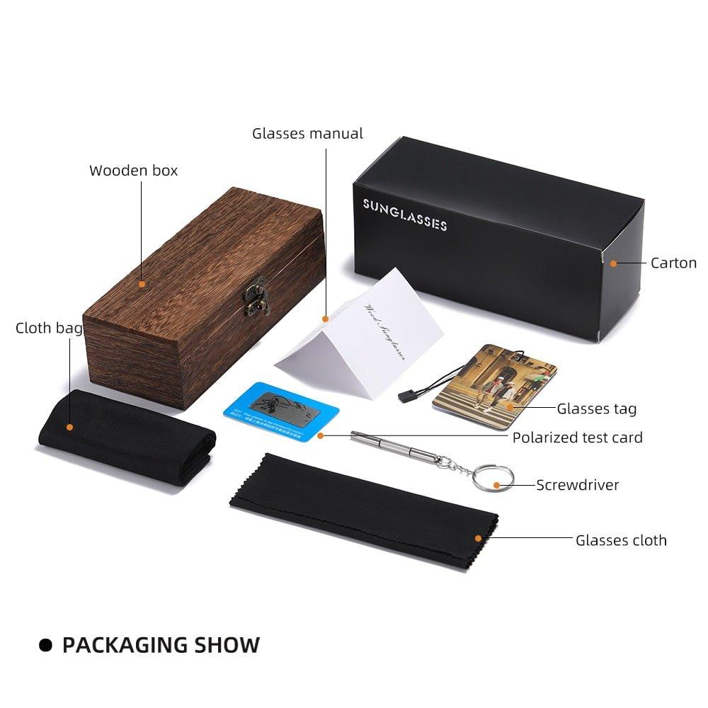 Eco-Friendly Handmade Bamboo Sunglasses with Gift Box